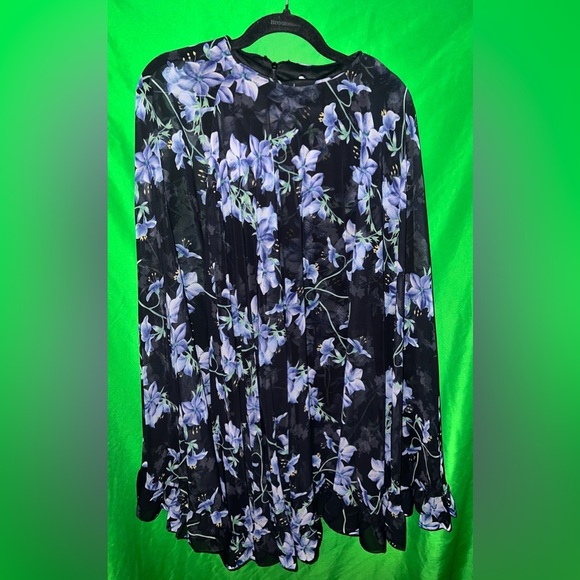 NWT Ieena for Mac Duggal Floral Cape Sleeve Chiffon Trapeze Dress size 6 - Picture 4 of 11